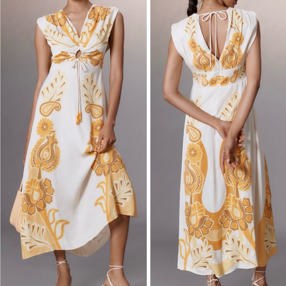 Farm Rio Paisley Print Sleeveless V- Neck Maxi Dress